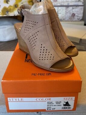 Miz Mooz Kensley Perforated Leather Wedge Sandal - 37